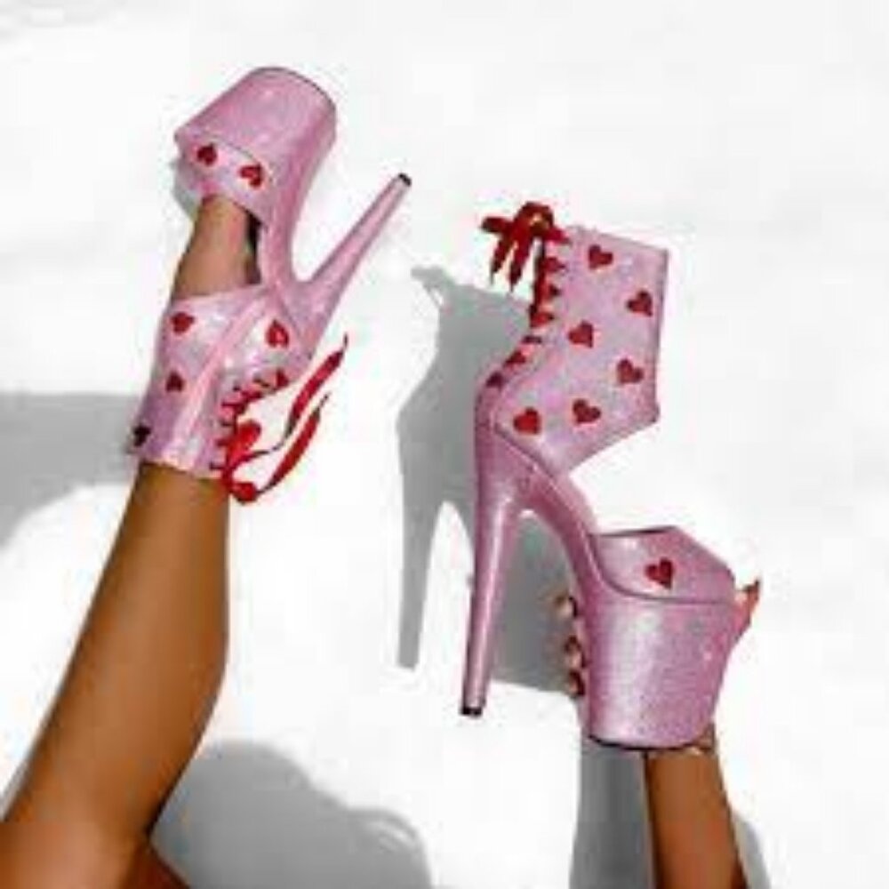 Valentine's Corset Hella Heels, size 8 US / 8 AU / UK 6 / EU 39